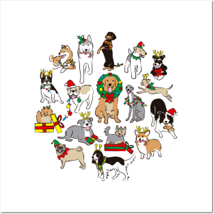 Happy Dogs Christimas Posters and Art